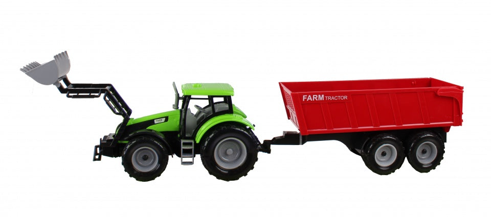 tractor met kiepkar 48 cm groen