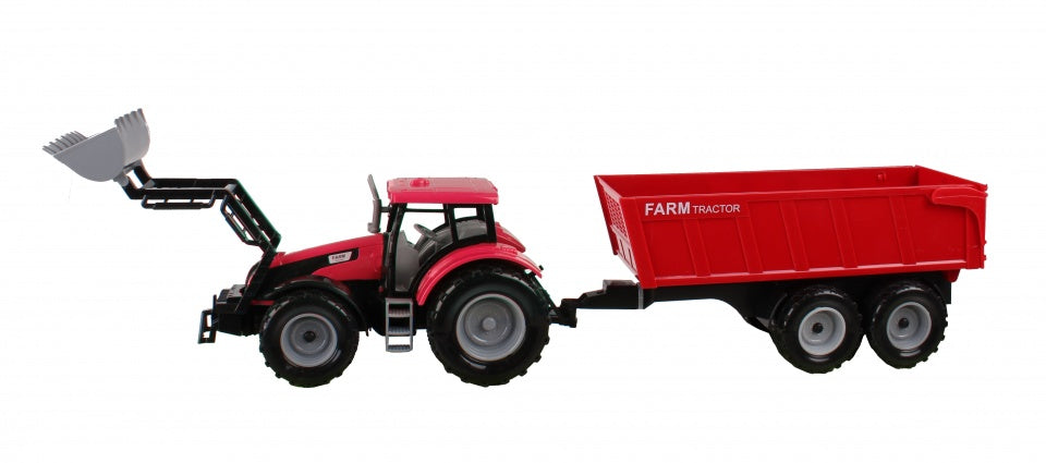 tractor met kiepkar 48 cm rood