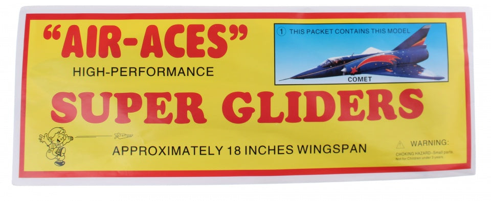 vliegtuig foam air-aces super comet 45 cm blauw