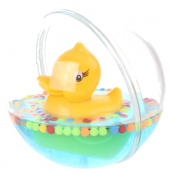 waterbal met badeend 12 cm transparant