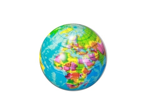 wereldbal soft blauw 7 cm