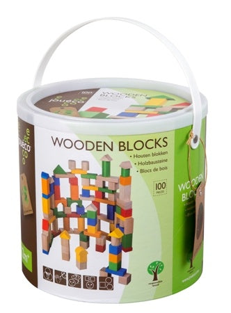houten blokken in emmer 100 stuks