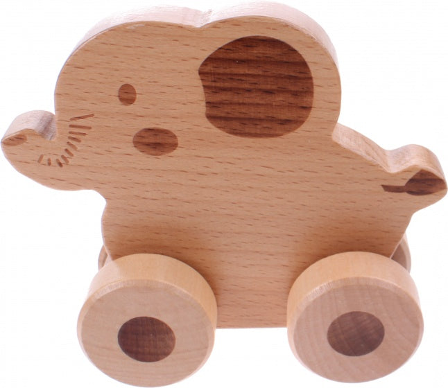 houten olifant op wielen