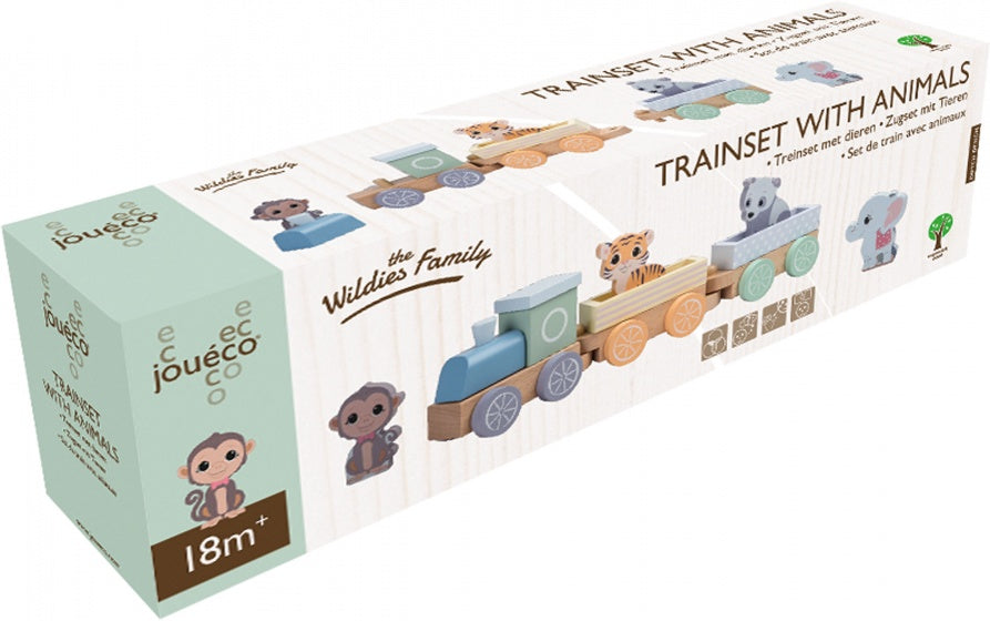 treinset The Wildies Family hout 34 cm 7-delig