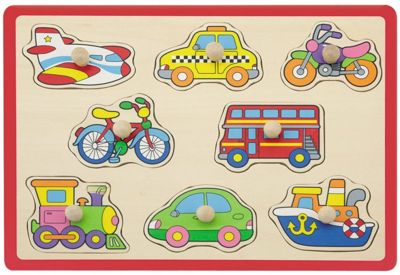 vormenpuzzel Voertuigen junior hout 8 stukjes