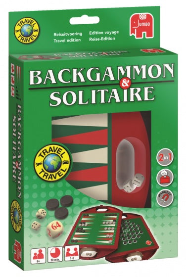 reisspel backgammon & solitaire 16 cm