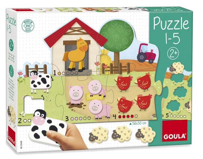 vormenpuzzel Tellen junior hout 21 stukjes