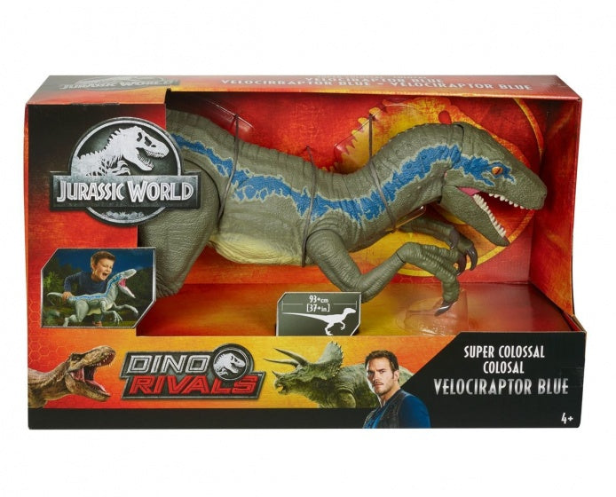 dinosaurus Velociraptor Blue 105 cm grijs/blauw