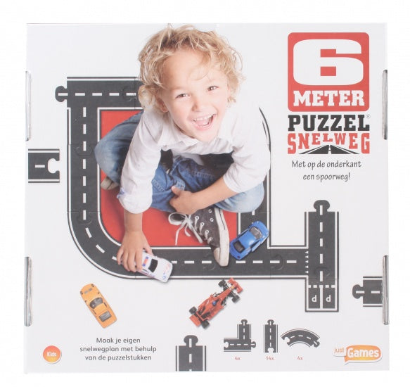 vloerpuzzel Snelweg/Spoorweg junior zwart 23-delig