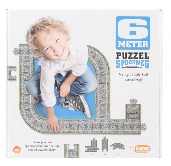 vloerpuzzel Snelweg/Spoorweg junior zwart 23-delig