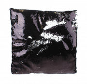 kussen met pailletten zwart zilver 30 cm