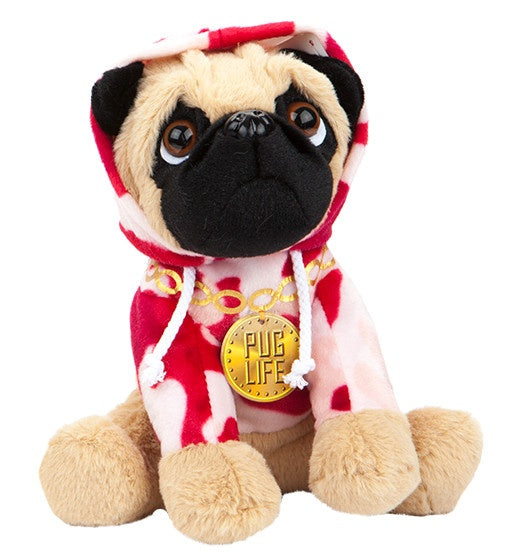 pluchen hondenknuffel in Camo Sweater 20 cm rood