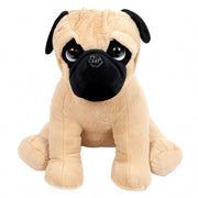 pluchen hondenknuffel zittend 20 cm lichtbruin