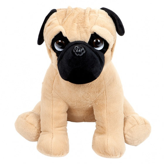 pluchen hondenknuffel zittend 20 cm lichtbruin