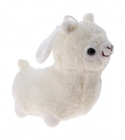 pluchen sleutelhanger Alpaca 10 cm junior wit