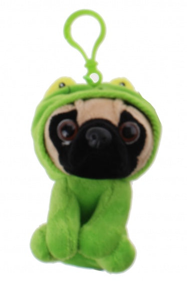 sleutelhanger Pugs and Kisses kikker 11 cm groen