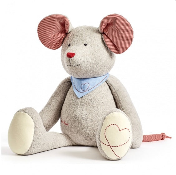 Knuffel muis Robin XXL grijs 95 cm