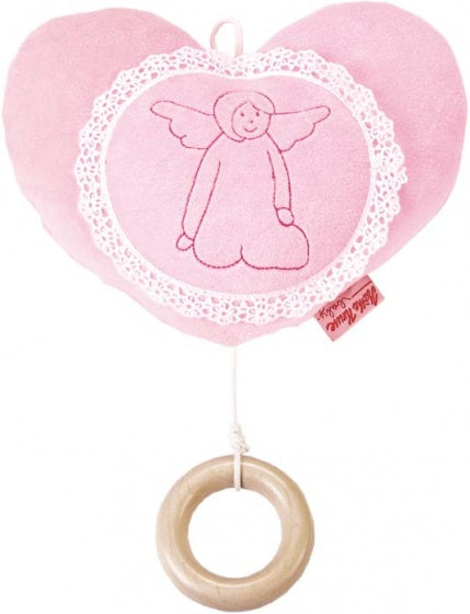 muziekknuffel hartje 20 cm roze