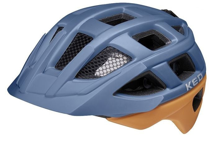 fietshelm Kailu junior 49-53 cm blauw/okergeel maat S
