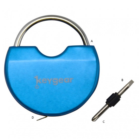 sleutelhanger meetlint & mini-schroevendraaier 5 cm blauw