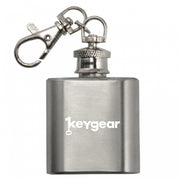 sleutelhanger met miniatuurflesje 8 cm zilver