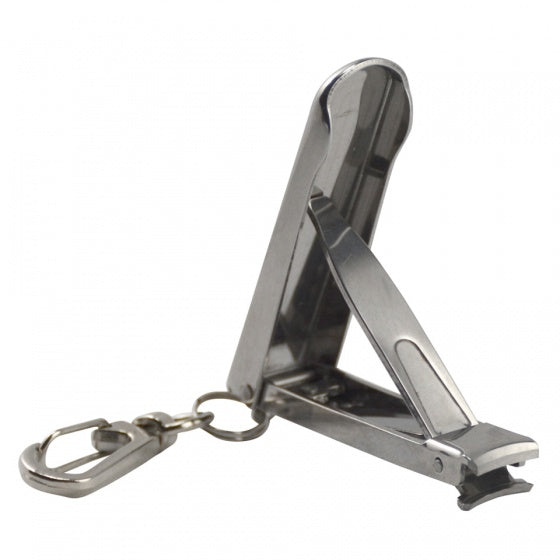 sleutelhanger met nagelknipper 8 cm zilver