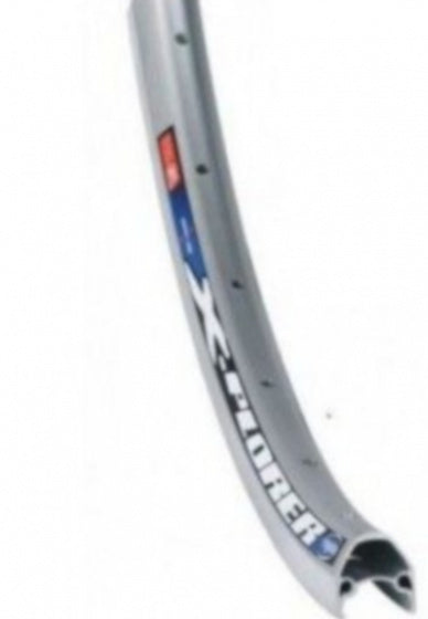 achterwiel 28 inch 622 mm aluminium/RVS grijs