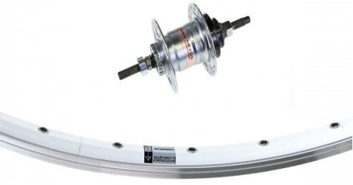 achterwiel 28 inch Rollerbrake aluminium zilver