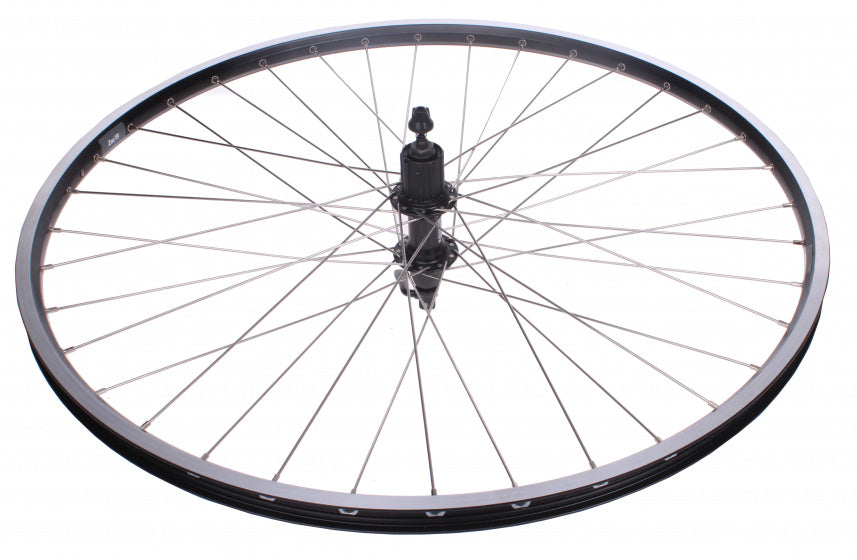 achterwiel uitval 28 inch 8-9V aluminium/RVS zwart/zilver