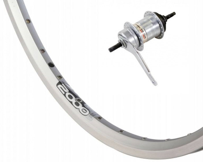 achterwiel ZAC 2000 28 inch Nexus 3 remnaaf aluminium zilver