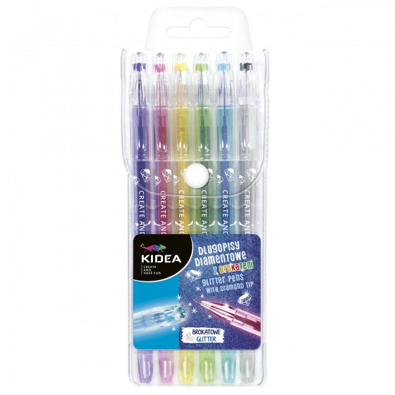6 glitter-gelpennen