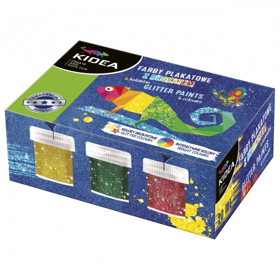 glitterverf 6 kleuren 20 ml