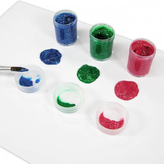 glitterverf 6 kleuren 20 ml