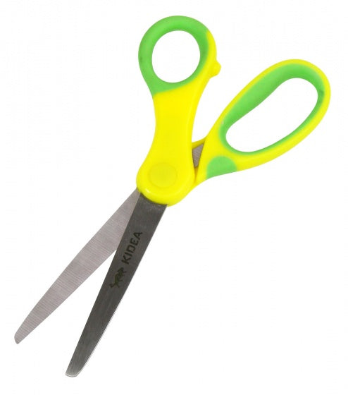 knutselschaar met ronde punt 15 cm geel/groen