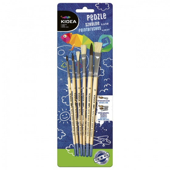 kwastenset 6 stuks maat: 2-4-6-8-10-12