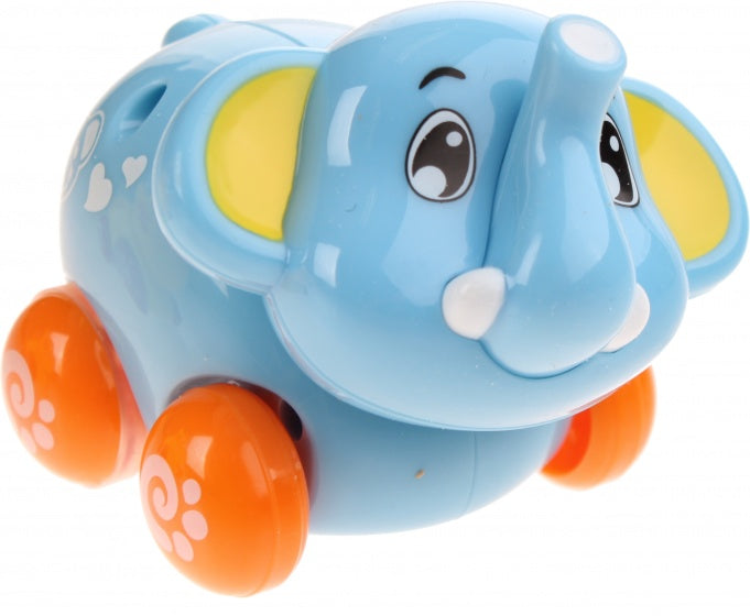 babyolifant op wielen blauw