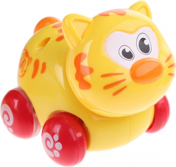 babypoes op wielen geel