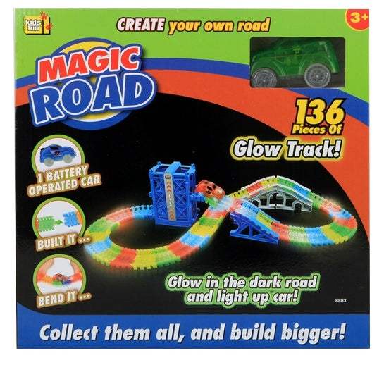 Magic Road autobaan glow in the dark 136-delig groen