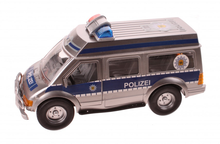 politieauto met frictiemotor 25 cm grijs