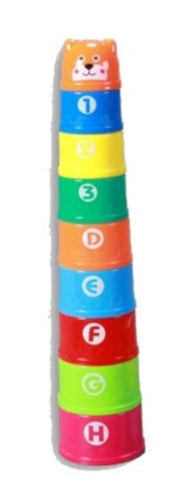 stapelbekers beer 9-delig multicolor