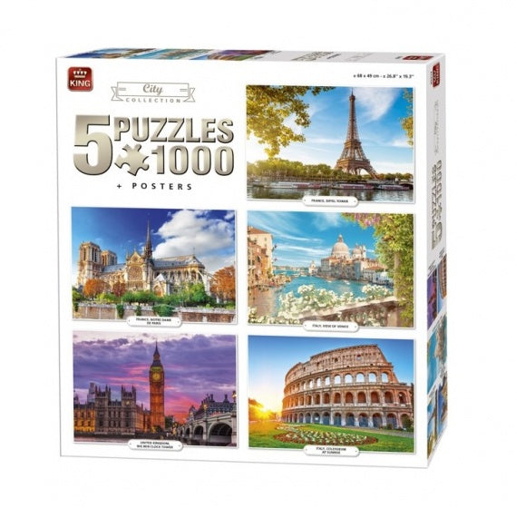 legpuzzel City Collecion 5 puzzels 1000 stukjes
