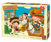 legpuzzel cowboys & indianen 24 stukjes