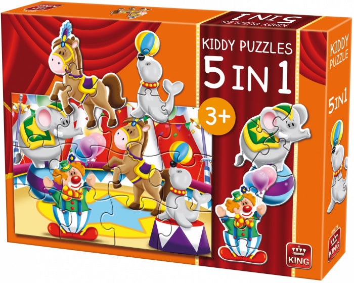 legpuzzel Kiddy Puzzles Circus 5-in-1 junior 29 stukjes
