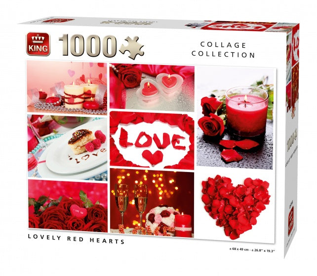 Legpuzzel Lovely Red Hearts 1000 Stukjes