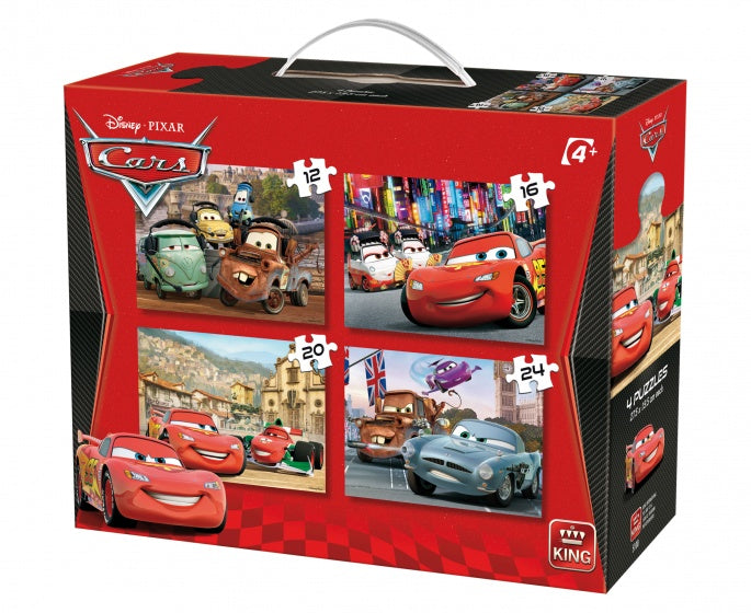 legpuzzels Disney Cars II 4-in-1 koffer 4 stuks