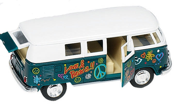 Metalen Volkswagen Microbus: Groen Met Opdruk