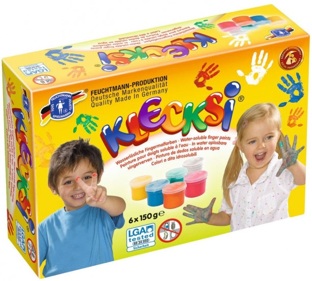 Klecksi Vingerverven Basic Maxi 6 x 150 gram