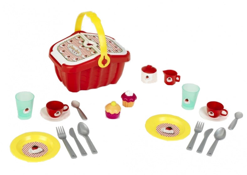 picknickmand 24 x 19 cm met servies 21-delig