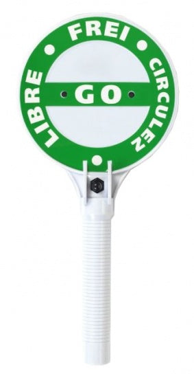 politie-stopbord met handvat en knipperlicht 29 cm