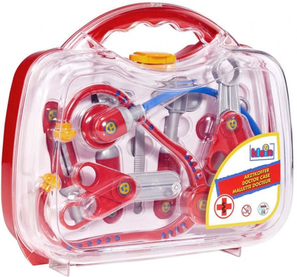 transparant dokterskoffertje en inhoud 11-delig 27 cm